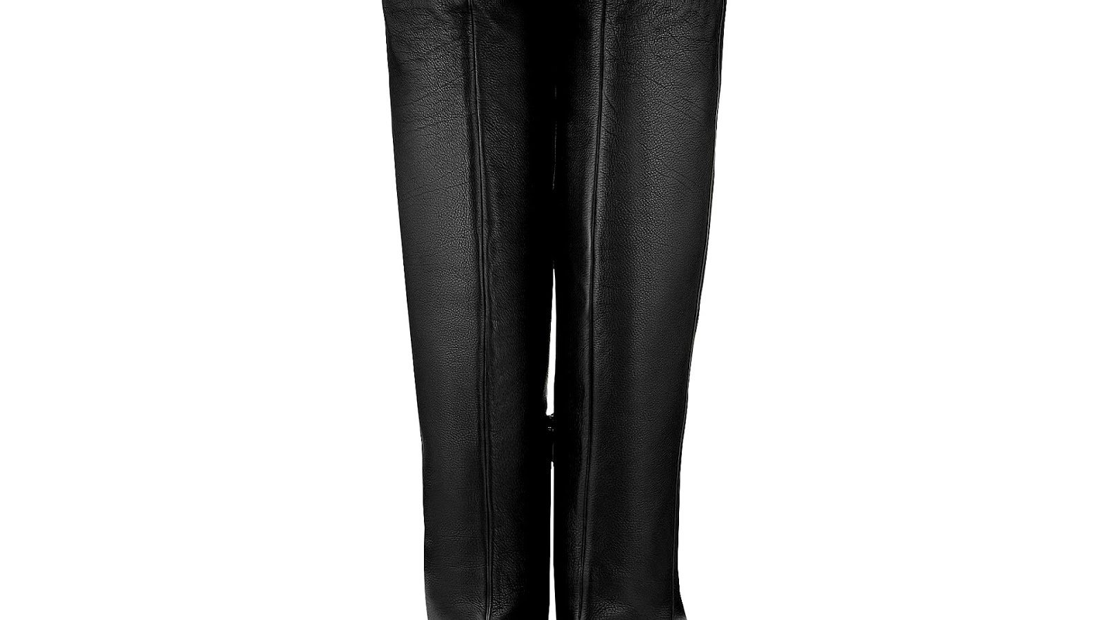 black leather over the knee boots flat