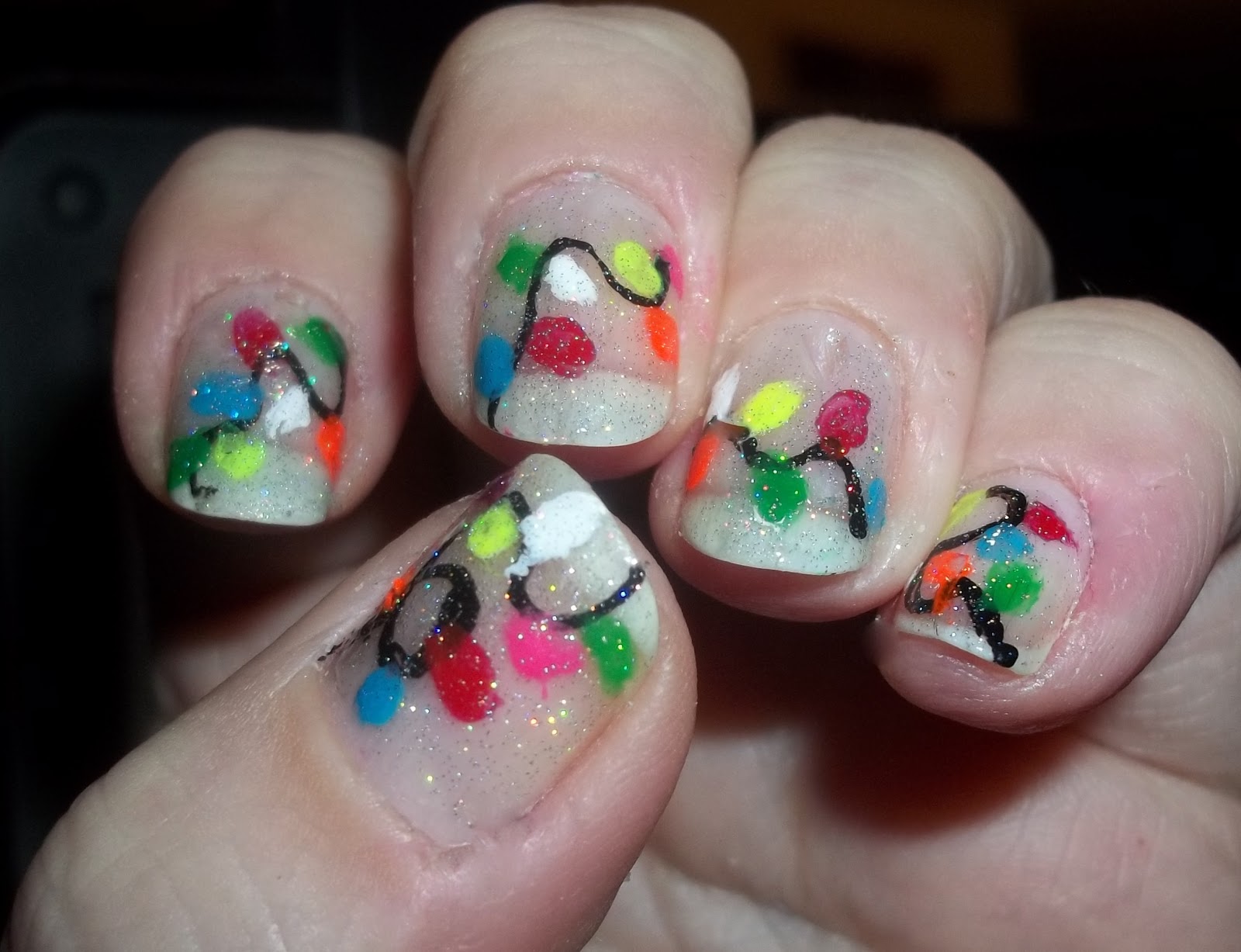 christmas light nails