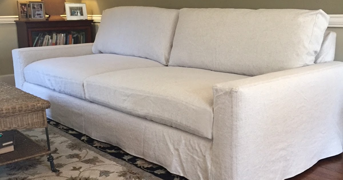 Cozy Cottage Slipcovers: Topstitching detail on Modern Style Sofa