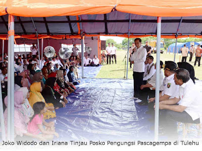 Joko Widodo dan Iriana Tinjau Posko Pengungsi Pascagempa di Tulehu Joko Widodo dan Iriana Tinjau Posko Pengungsi Pascagempa di Tulehu