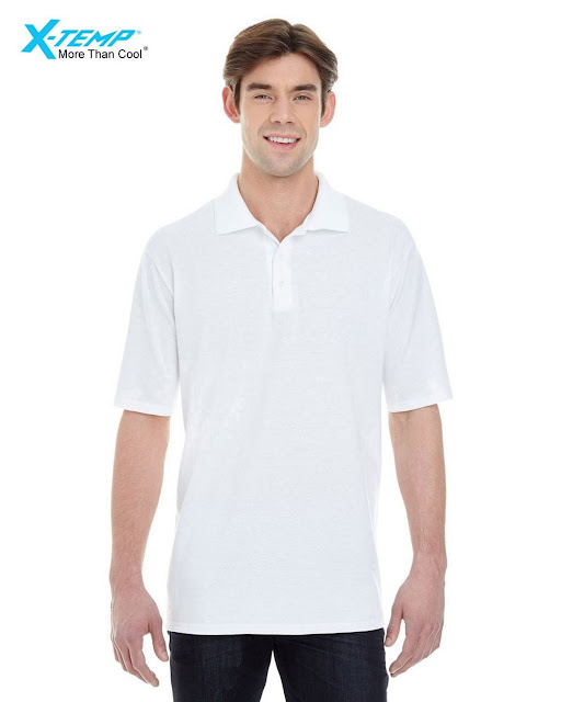 Hanes 055P Mens X-Temp Pique Short-Sleeve Polo- White – XL