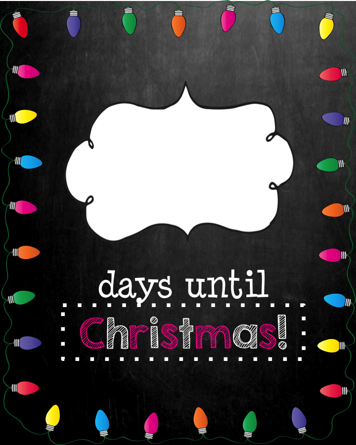 Mrs. MeGown's Second Grade Safari: Days Until Christmas-Chalkboard