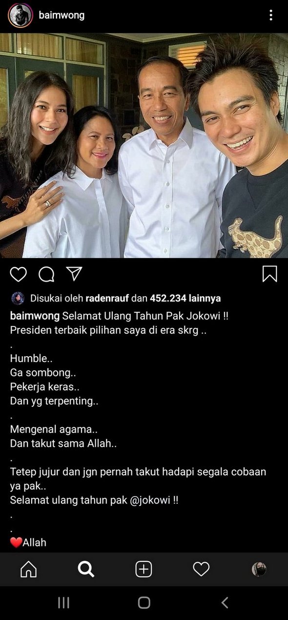 Usai ''DIBANTAI WARGANET'', Baim Wong Hapus "Jokowi Presiden Terbaik" Usai ''DIBANTAI WARGANET'', Baim Wong Hapus "Jokowi Presiden Terbaik"