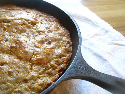 blue cornmeal bread with goat cheese and sun-dried tomatoes and hot peppers