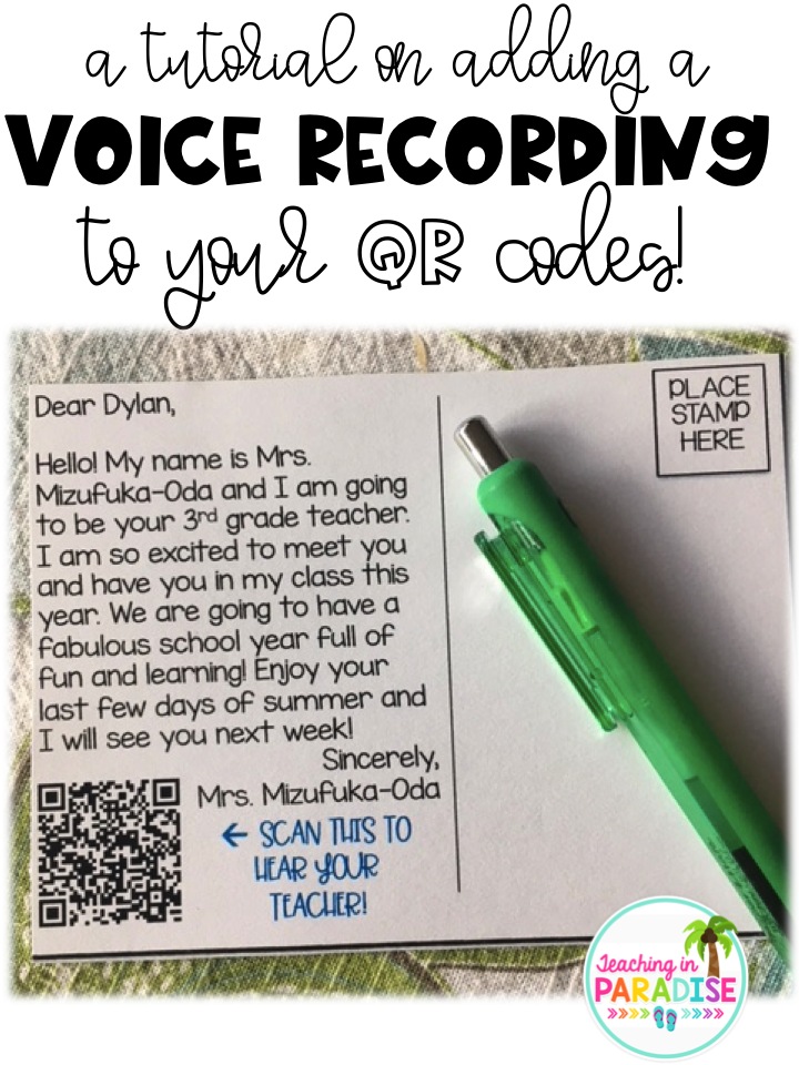 Teaching in Paradise A Tutorial on Adding a Voice Recording to Your QR Codes