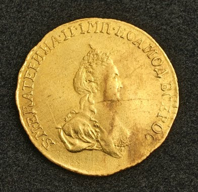gold rouble coin Empress Catherine II of Russia