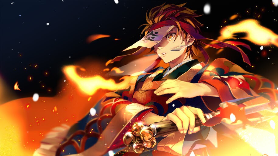 Tanjiro Kamado, Flame, Kimetsu no Yaiba, 4K, #3.1429