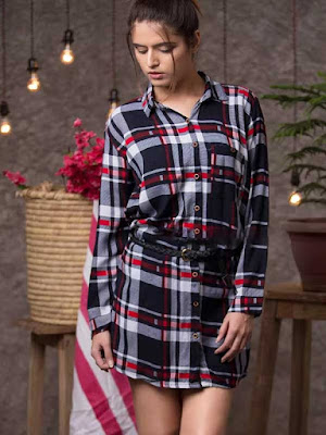 Checkered Shirt Dress Checkered Shirt Dress