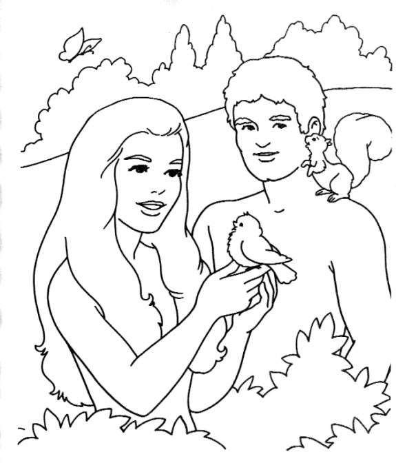 Adán y Eva  dibujos