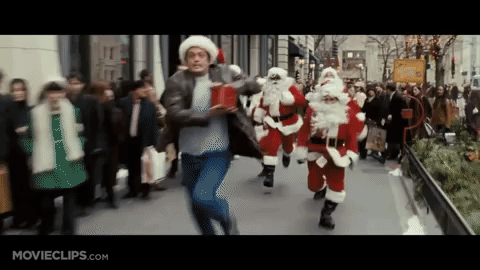 fred claus being chased by santas