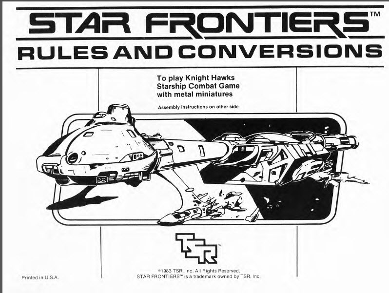 Space Squadrons 2998 Star Frontiers Rules And Conversions