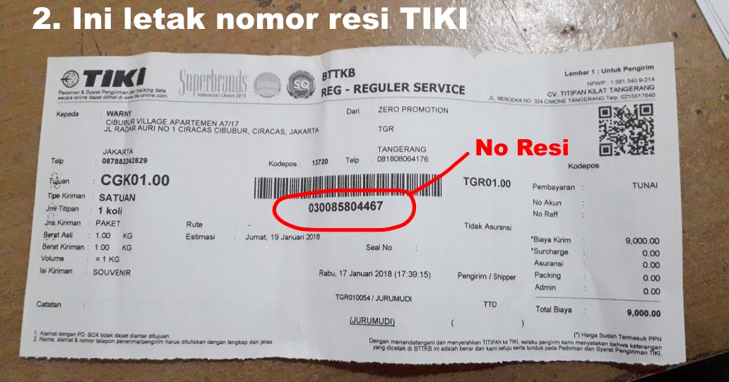 Cara Cek Nomor Resi Jne Di Internet - Contoh Ert