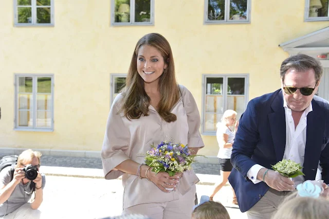 Princess Madeleine of Sweden, Princess Leonore of Sweden and Christopher O'Neill are seen visiting Gotland Museum