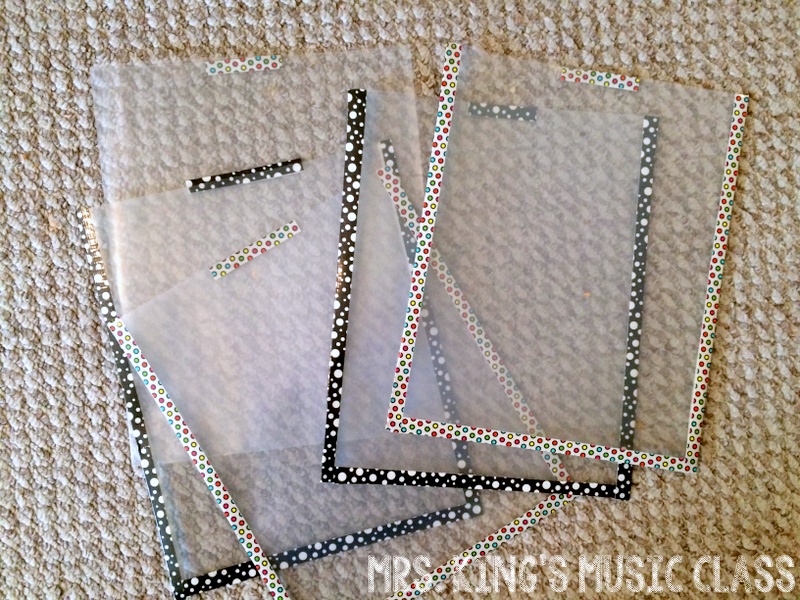 Mrs. King's Music Class DIY Dry Erase Pockets