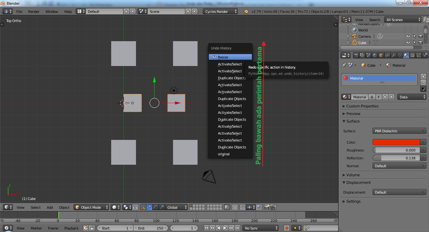 Cara Undo dan Redo Pada Blender otodidakblend