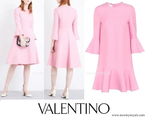 Countess Sophie wore Valentino Bell sleeve wool and silk blend dress