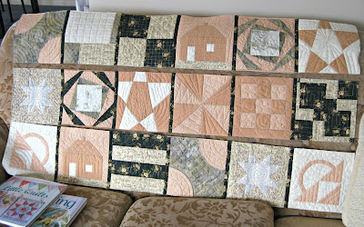 Rows of quilt ready to be linked