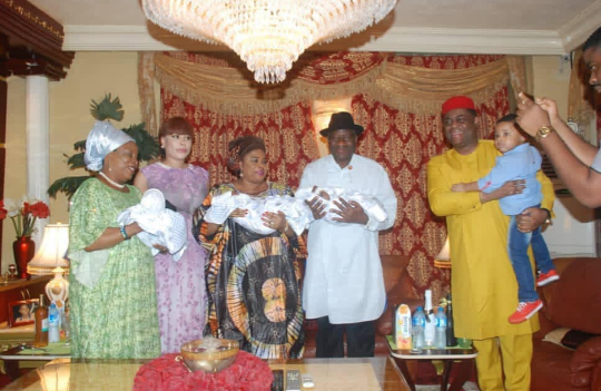 Ex-President, Jonathan & His Wife Visit FFK's Triplets In Abuja  %Post Title