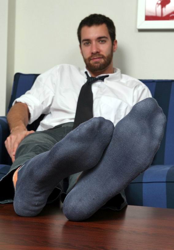 Hot black socks. 