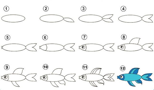 هرم حصاد باني كيفية رسم سمكة للاطفال Comertinsaat Com