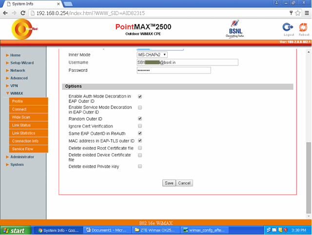 How to Configure Point MAX 2500 Wimax Outdoor CPE in PPPoE Mode