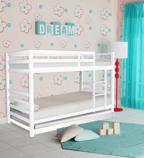 McDave Bunk Bed with Trundle in White Finish by Mollycoddle