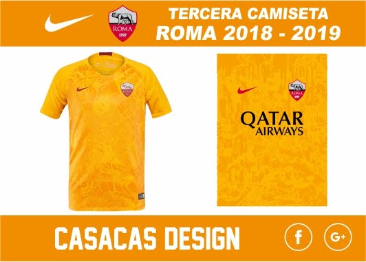 TERCERA CAMISETA ROMA 2018 - 2019 - VECTOR - Casacas Design