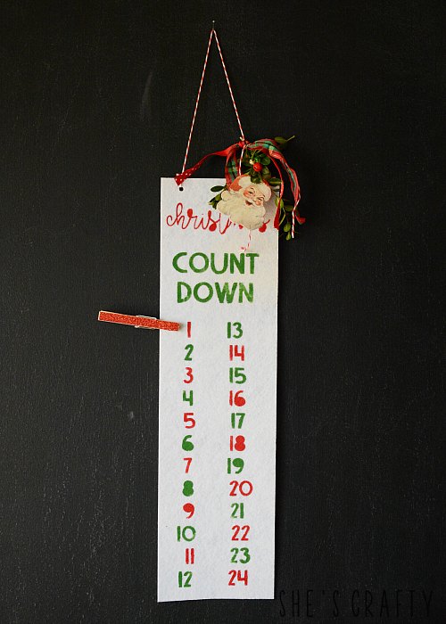 how to make a felt Christmas Countdown