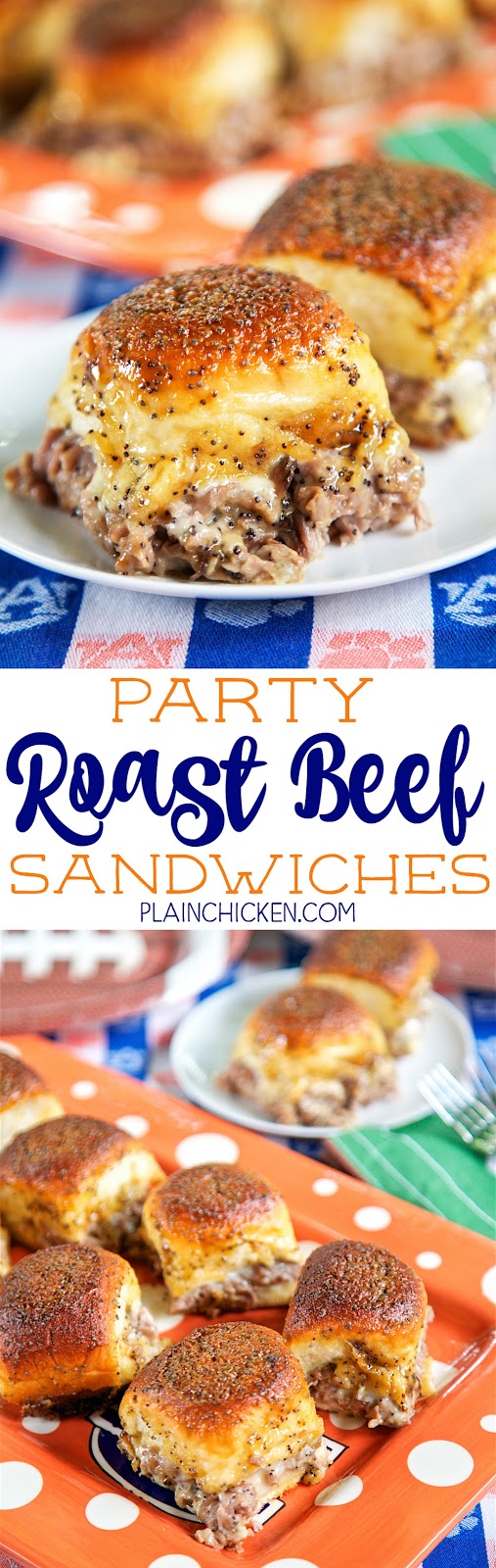 Party Roast Beef Sandwiches {Football Friday} Plain Chicken