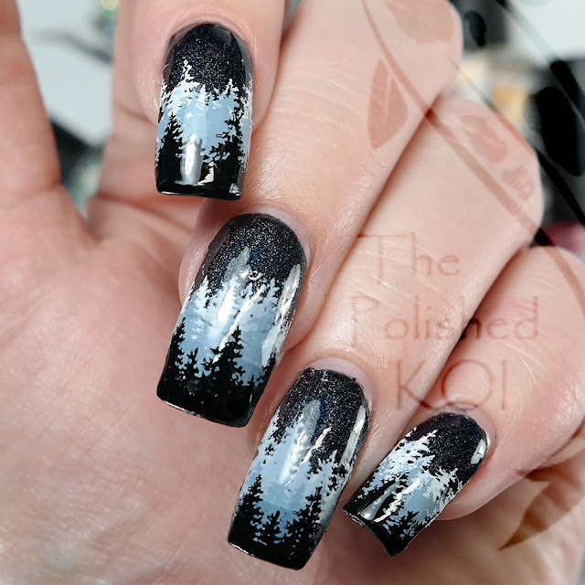 Winter Forest Nail Art