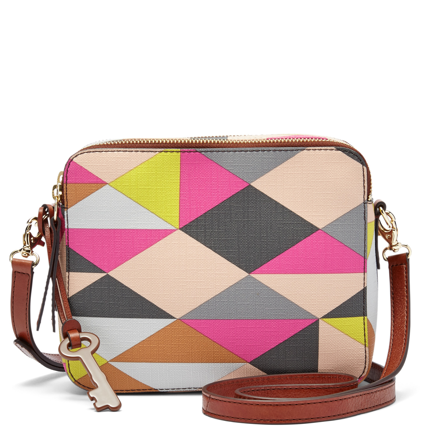 USA Boutique Fossil Sydney Crossbody with Fossil Signature KeyChain