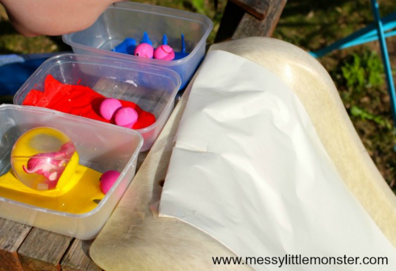 Paint Rolling on a Slide A fun outdoor art idea for kids Messy