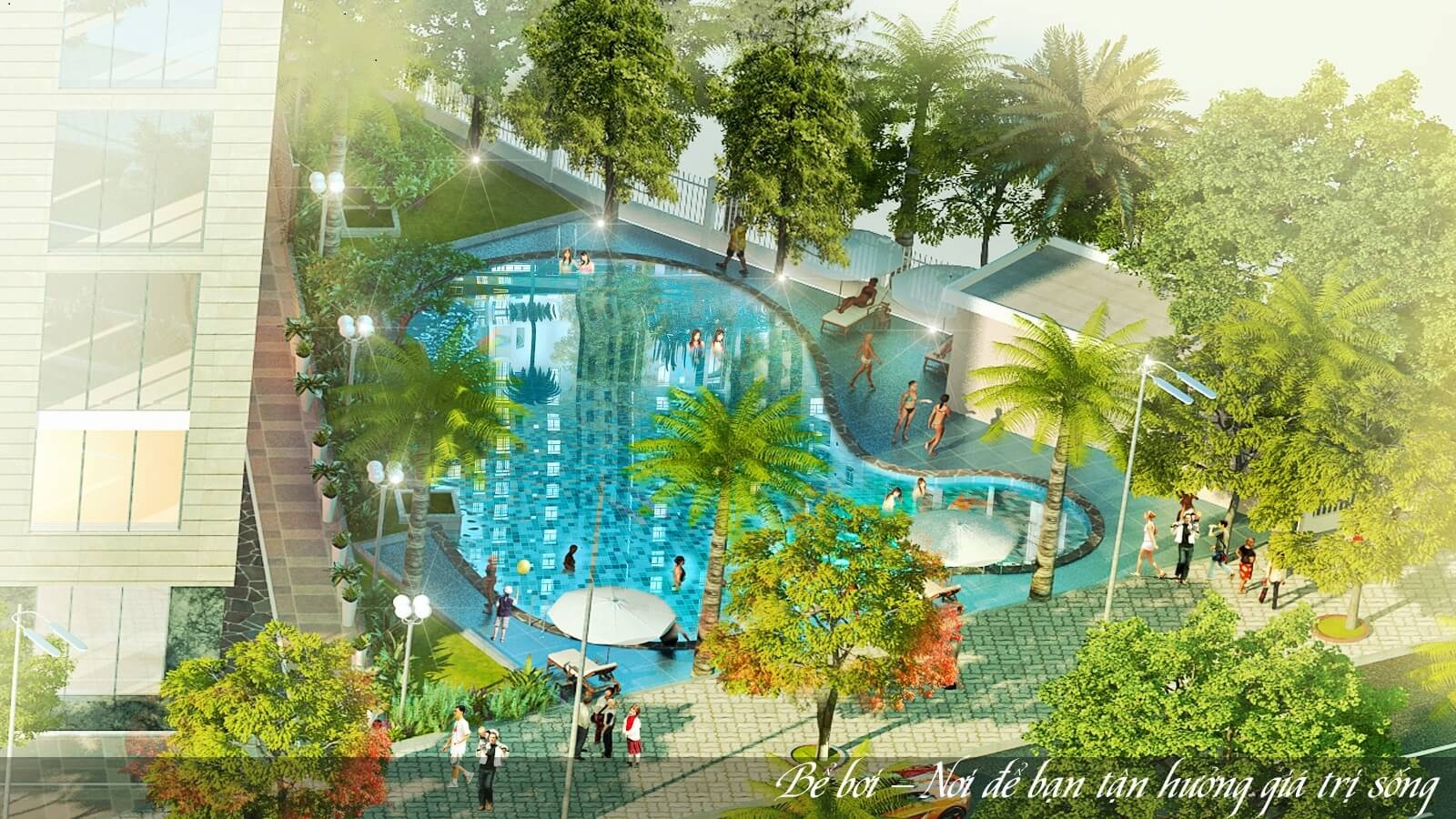 Bể bơi tại dự án chung cư Lộc Ninh. Bể bơi tại dự án chung cư Lộc Ninh.