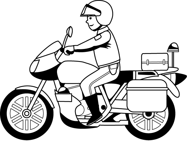 desenhos de motos de polícia para colorir