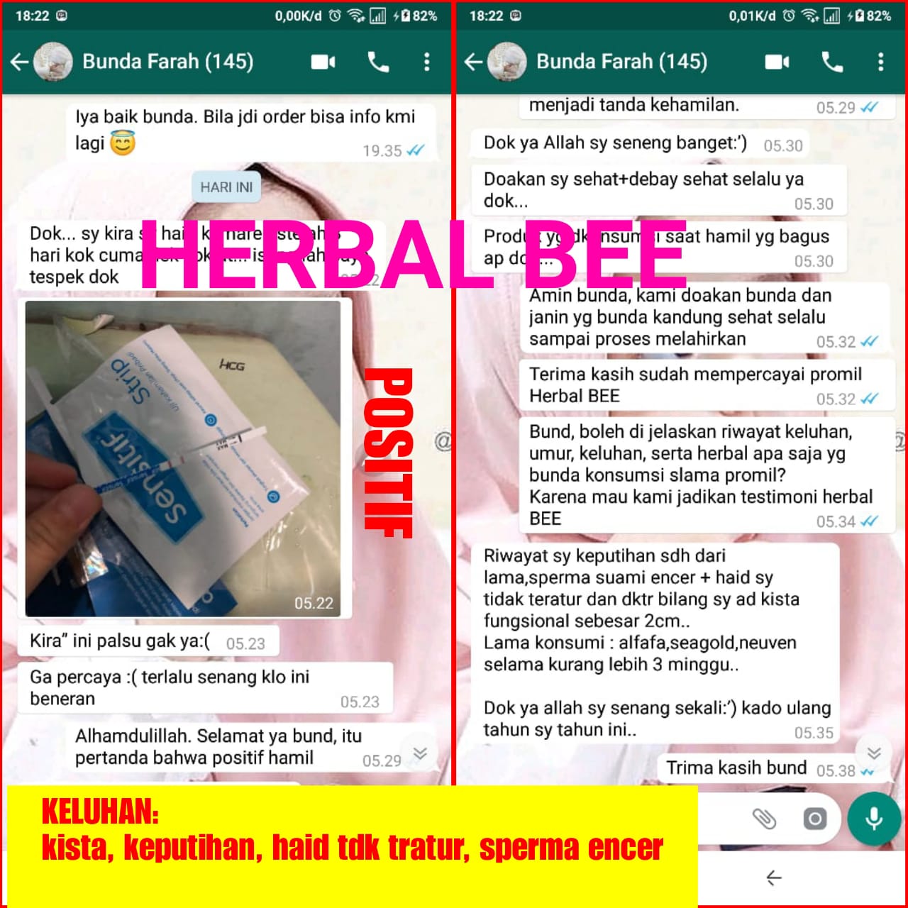 Testimoni Bunda Farah Banjarmasin Hamil Dalam 3 Minggu dgn Herbal Bee