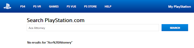 No results for Ace Attorney on PlayStation PlayStation.com Ace Attorney no search results Phoenix Wright