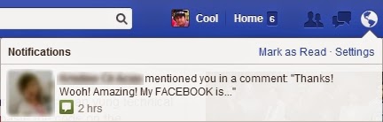 Facebook notification