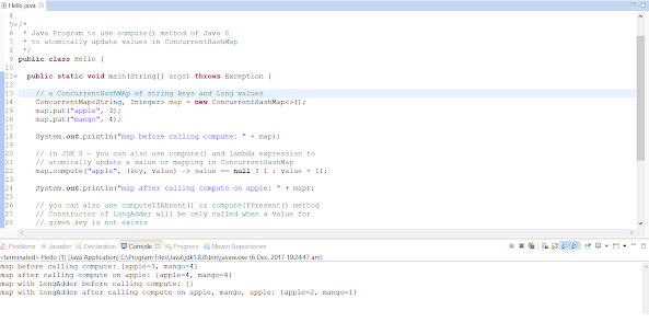 Map Compute Java 8 Java67: How To Use Map.compute(), Computeifpresent() And Computerifabsent  In Java? Concurrenthashmap Example