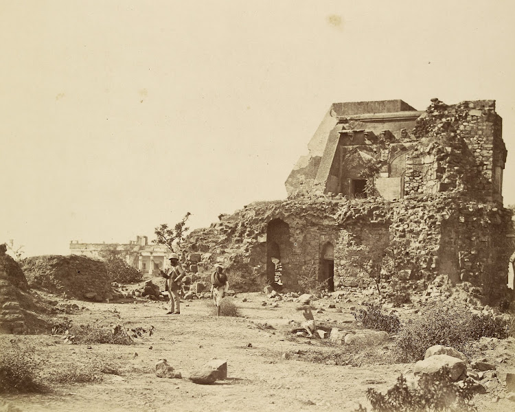 Ruins of Pir Ghaib Observatory and Battery and Hindu Rao's House in the Distance