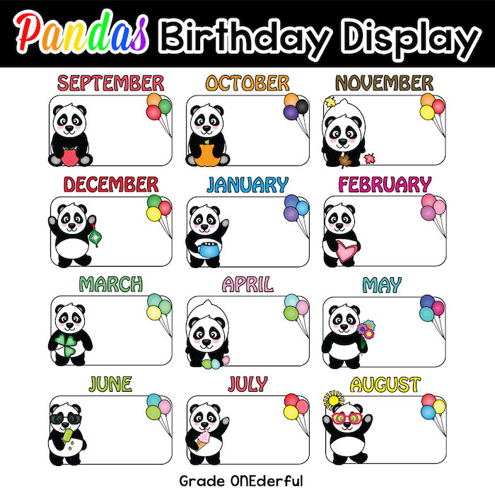 An adorable set of birthday pandas for the year. Includes editable files, two sizes and birthday banners, too!