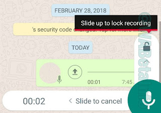 WhatsApp lock recording button