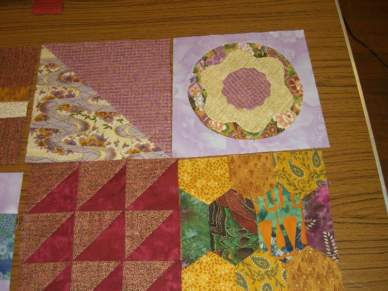sashiko and other stitching Japanese Taupe Quilt Blocks as Block of