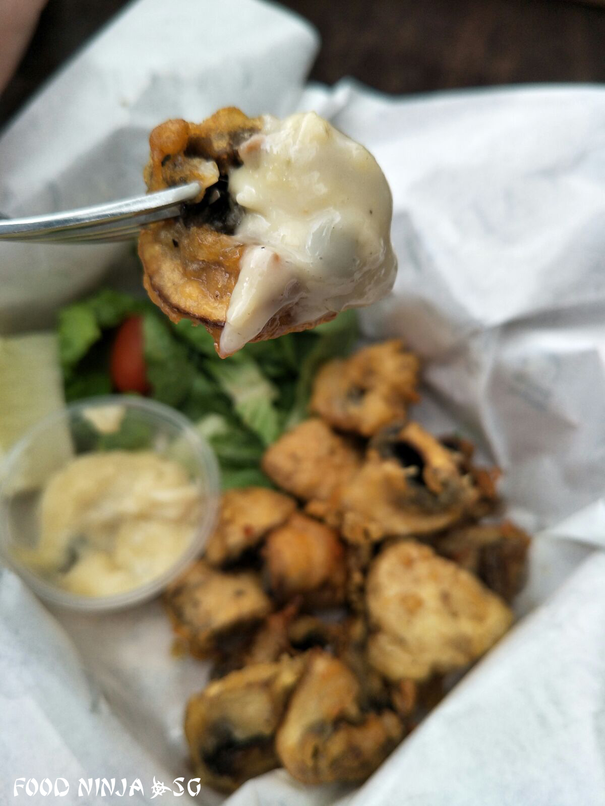 Fast Food Restaurant With Deep Fried Mushrooms Fast Food Restaurant With Deep Fried Mushrooms