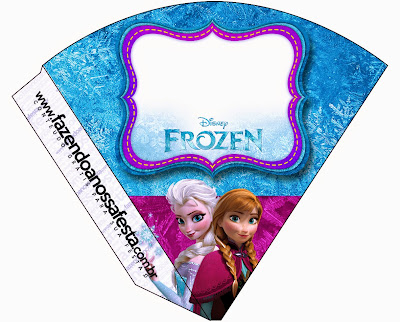 Frozen Azul y Púrpura: Imágenes, Fondos e Imprimibles Gratis para Fiestas. Para conos = cucuruchos.