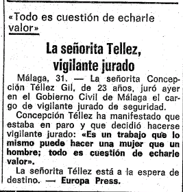 HEMEROTECA 1971 La señorita Tellez, vigilante jurado