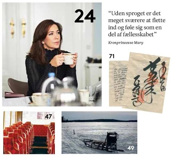 Crown Princess Mary gave an interview for Ud & Se magazine. Princess Mary wore skirt, Prada bag, Jesper Høvring dress