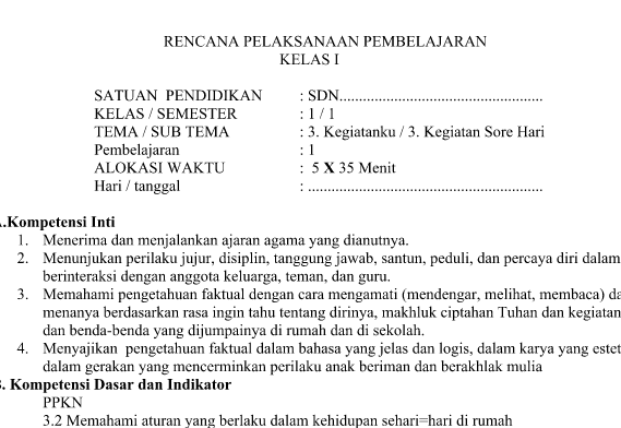 RPP Kurikulum 2013 SD Kelas 1 Revisi 2016 Tema 3 Sub Tema 3 Pembelajaran 1 Tahun Pelajaran 2016-2017 RPP Kurikulum 2013 SD Kelas 1 Revisi 2016 Tema 3 Sub Tema 3 Pembelajaran 1 Tahun Pelajaran 2016-2017