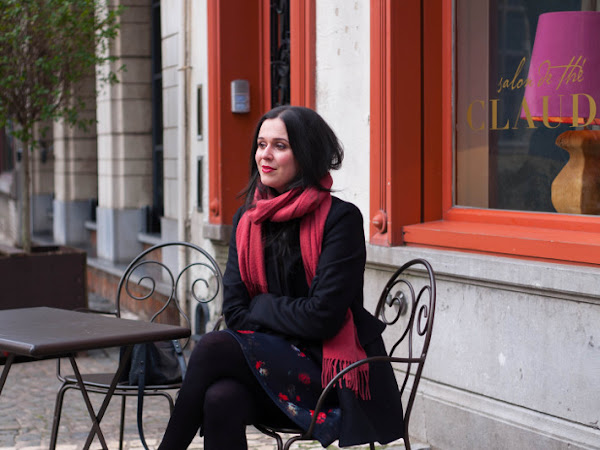 Outfit: black pinafore with tassel brogues