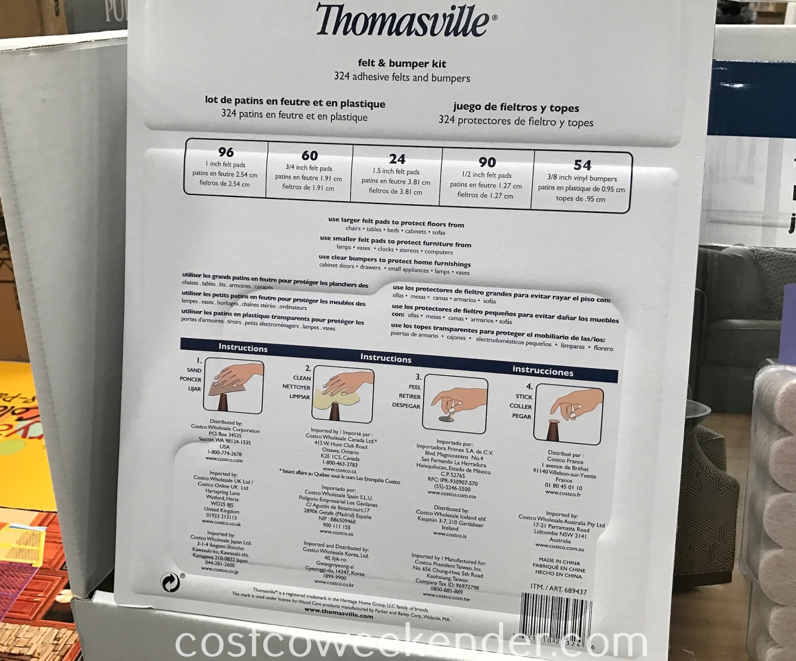 Thomasville Felt Pads & Bumper Kit Costco Weekender