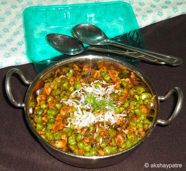 bhaji in a serving pan